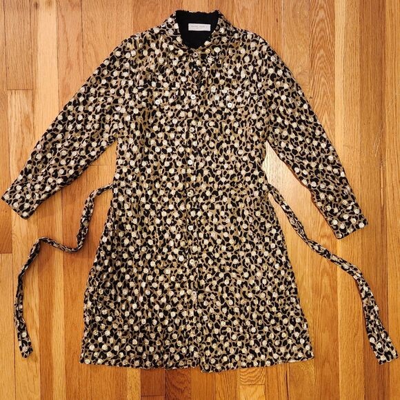 Golden Goose Leopard‑Print Fil Coupe Shirtdress, Professionally Shortened, Sz 4 - Picture 14 of 15